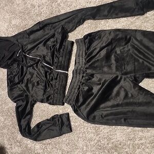 Black Velour Jogger Set